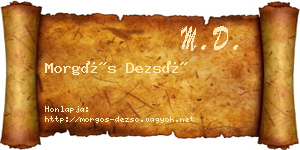 Morgós Dezső névjegykártya