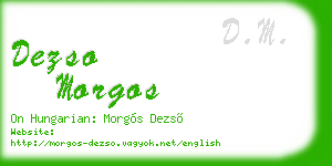 dezso morgos business card