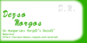 dezso morgos business card